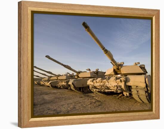 M1 Abrams Tanks at Camp Warhorse-Stocktrek Images-Framed Premier Image Canvas