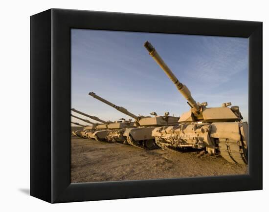 M1 Abrams Tanks at Camp Warhorse-Stocktrek Images-Framed Premier Image Canvas