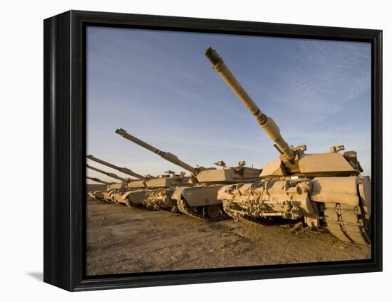 M1 Abrams Tanks at Camp Warhorse-Stocktrek Images-Framed Premier Image Canvas