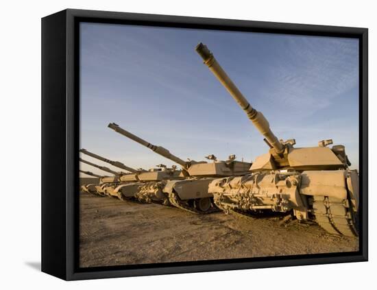 M1 Abrams Tanks at Camp Warhorse-Stocktrek Images-Framed Premier Image Canvas