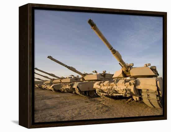 M1 Abrams Tanks at Camp Warhorse-Stocktrek Images-Framed Premier Image Canvas