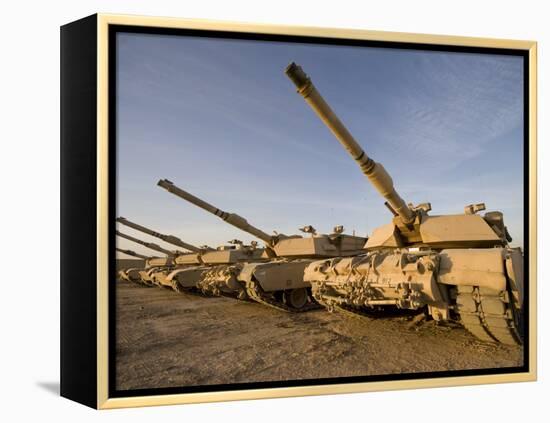 M1 Abrams Tanks at Camp Warhorse-Stocktrek Images-Framed Premier Image Canvas