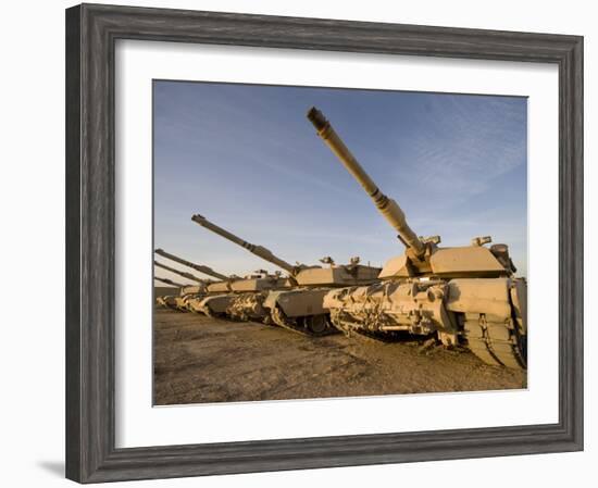 M1 Abrams Tanks at Camp Warhorse-Stocktrek Images-Framed Premium Photographic Print