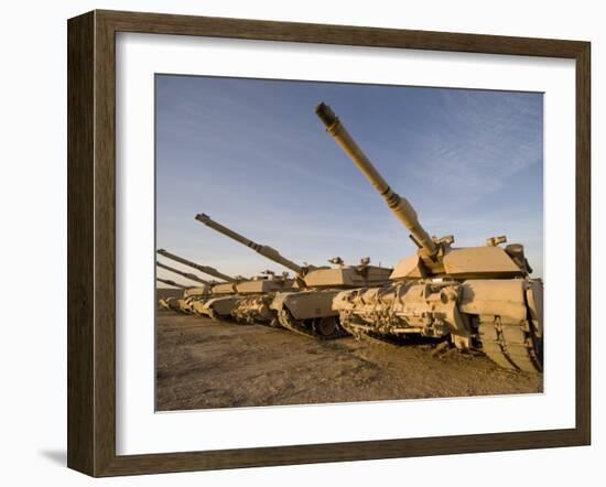 M1 Abrams Tanks at Camp Warhorse-Stocktrek Images-Framed Premium Photographic Print