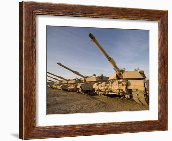 M1 Abrams Tanks at Camp Warhorse-Stocktrek Images-Framed Premium Photographic Print