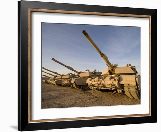 M1 Abrams Tanks at Camp Warhorse-Stocktrek Images-Framed Premium Photographic Print