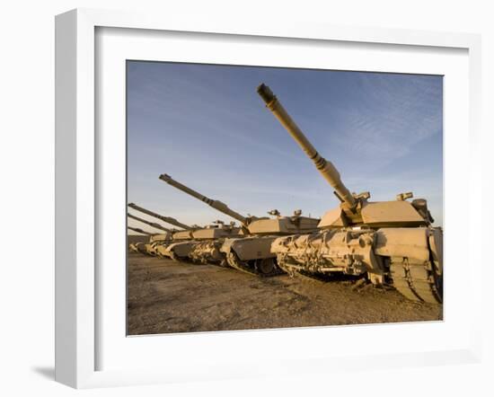 M1 Abrams Tanks at Camp Warhorse-Stocktrek Images-Framed Premium Photographic Print