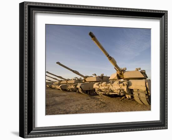 M1 Abrams Tanks at Camp Warhorse-Stocktrek Images-Framed Premium Photographic Print