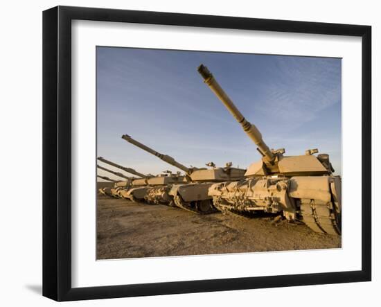 M1 Abrams Tanks at Camp Warhorse-Stocktrek Images-Framed Photographic Print