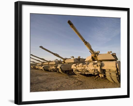 M1 Abrams Tanks at Camp Warhorse-Stocktrek Images-Framed Photographic Print