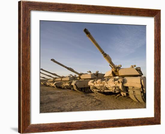 M1 Abrams Tanks at Camp Warhorse-Stocktrek Images-Framed Photographic Print