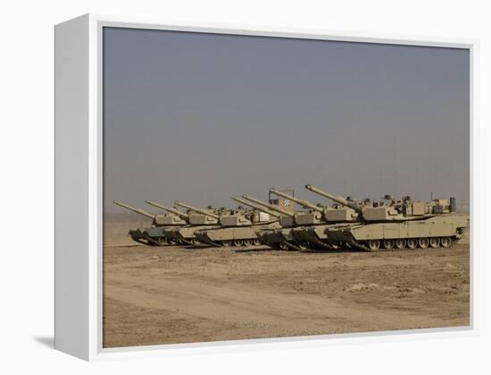 M1 Abrams Tanks at Camp Warhorse-Stocktrek Images-Framed Premier Image Canvas