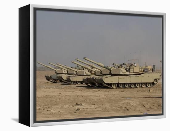 M1 Abrams Tanks at Camp Warhorse-Stocktrek Images-Framed Premier Image Canvas