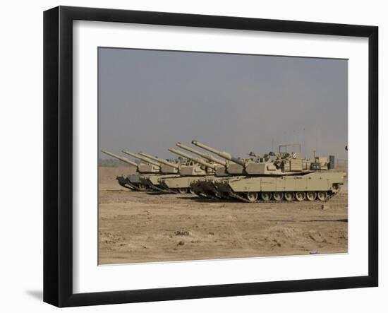 M1 Abrams Tanks at Camp Warhorse-Stocktrek Images-Framed Photographic Print