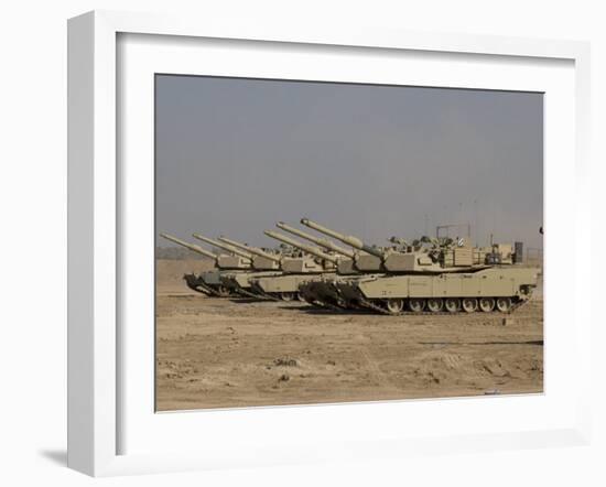 M1 Abrams Tanks at Camp Warhorse-Stocktrek Images-Framed Photographic Print