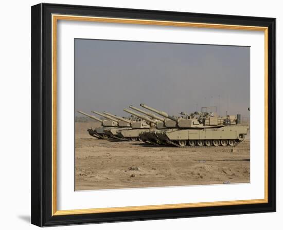 M1 Abrams Tanks at Camp Warhorse-Stocktrek Images-Framed Photographic Print