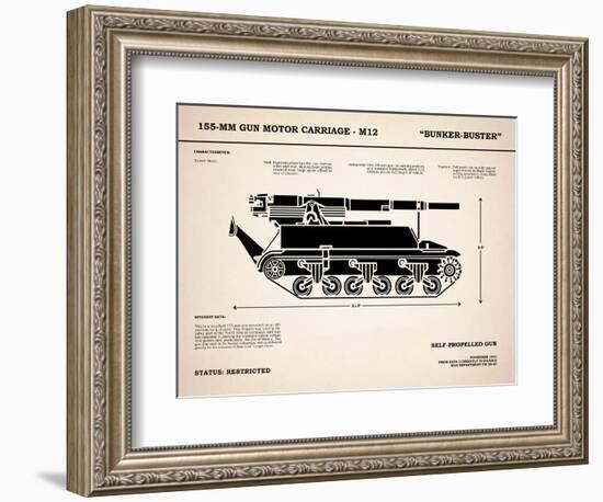 M12 Gun Carriage 155mm-Mark Rogan-Framed Premium Giclee Print