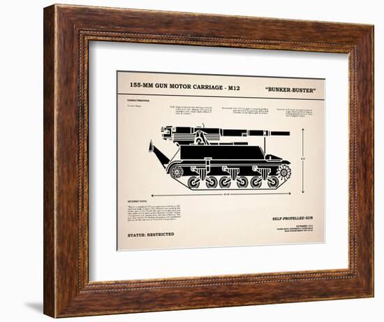 M12 Gun Carriage 155mm-Mark Rogan-Framed Premium Giclee Print