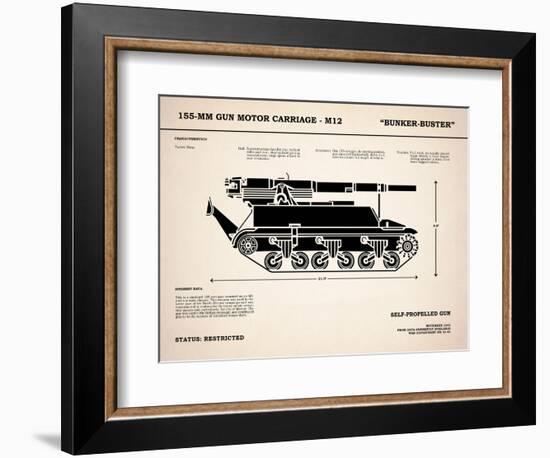 M12 Gun Carriage 155mm-Mark Rogan-Framed Premium Giclee Print