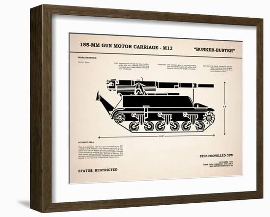 M12 Gun Carriage 155mm-Mark Rogan-Framed Art Print