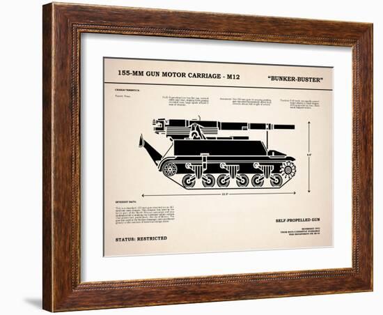 M12 Gun Carriage 155mm-Mark Rogan-Framed Art Print