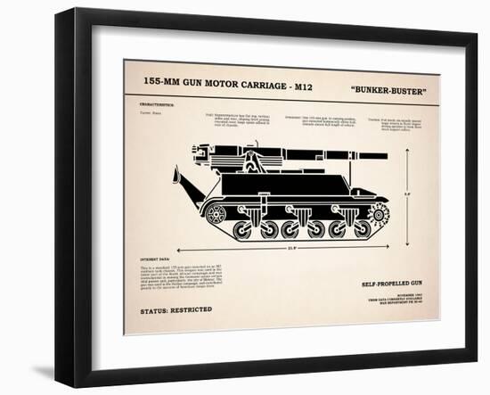 M12 Gun Carriage 155mm-Mark Rogan-Framed Art Print