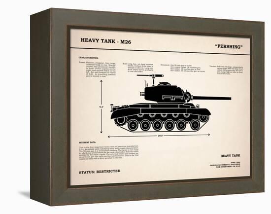 M26 Pershing Tank-Mark Rogan-Framed Stretched Canvas