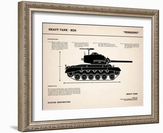 M26 Pershing Tank-Mark Rogan-Framed Art Print