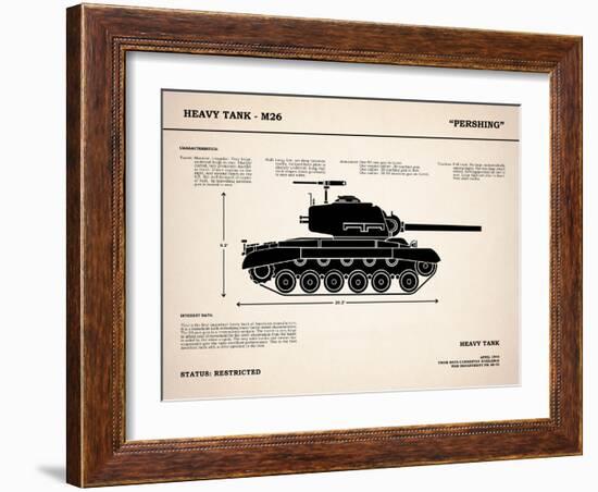 M26 Pershing Tank-Mark Rogan-Framed Art Print