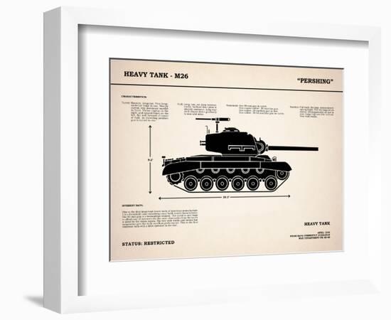 M26 Pershing Tank-Mark Rogan-Framed Premium Giclee Print