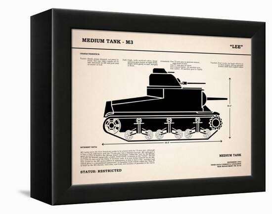 M3 Lee Tank-Mark Rogan-Framed Stretched Canvas