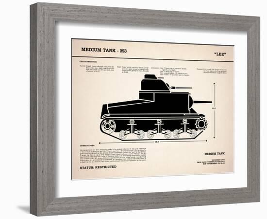 M3 Lee Tank-Mark Rogan-Framed Art Print