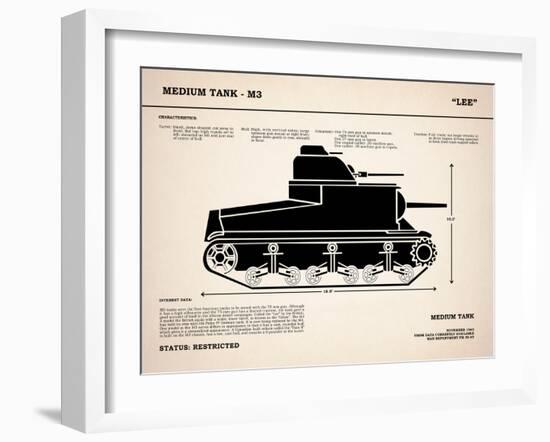 M3 Lee Tank-Mark Rogan-Framed Art Print