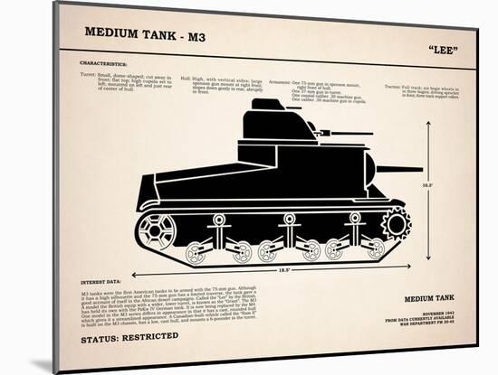 M3 Lee Tank-Mark Rogan-Mounted Art Print