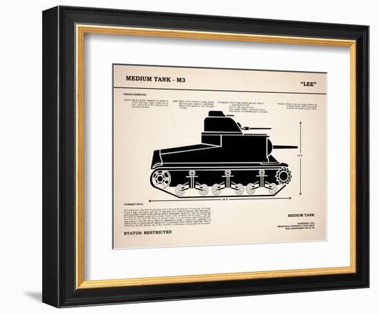M3 Lee Tank-Mark Rogan-Framed Premium Giclee Print