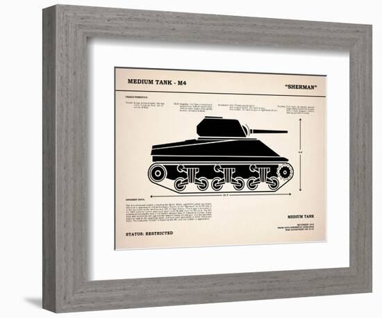 M4 Sherman Tank-Mark Rogan-Framed Premium Giclee Print