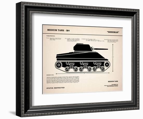 M4 Sherman Tank-Mark Rogan-Framed Premium Giclee Print