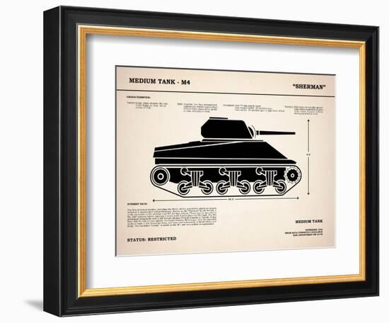 M4 Sherman Tank-Mark Rogan-Framed Premium Giclee Print