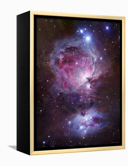 M42, the Orion Nebula (Top), and NGC 1977, a Reflection Nebula (Bottom)-Stocktrek Images-Framed Premier Image Canvas