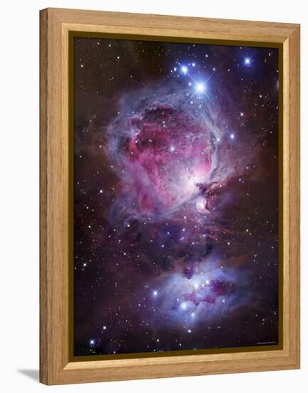 M42, the Orion Nebula (Top), and NGC 1977, a Reflection Nebula (Bottom)-Stocktrek Images-Framed Premier Image Canvas