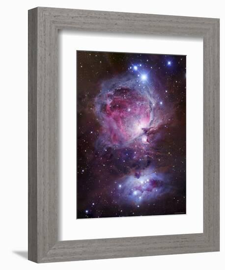 M42, the Orion Nebula (Top), and NGC 1977, a Reflection Nebula (Bottom)-Stocktrek Images-Framed Photographic Print