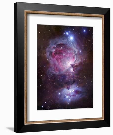 M42, the Orion Nebula (Top), and NGC 1977, a Reflection Nebula (Bottom)-Stocktrek Images-Framed Photographic Print