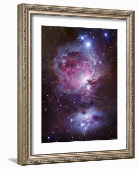 M42, the Orion Nebula (Top), and NGC 1977, a Reflection Nebula (Bottom)-Stocktrek Images-Framed Photographic Print