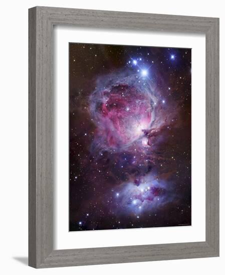 M42, the Orion Nebula (Top), and NGC 1977, a Reflection Nebula (Bottom)-Stocktrek Images-Framed Photographic Print