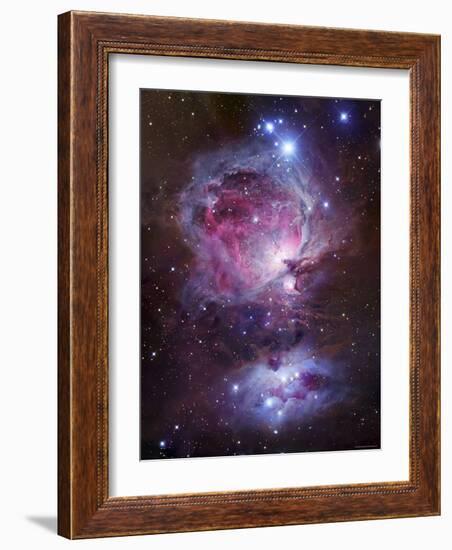 M42, the Orion Nebula (Top), and NGC 1977, a Reflection Nebula (Bottom)-Stocktrek Images-Framed Photographic Print