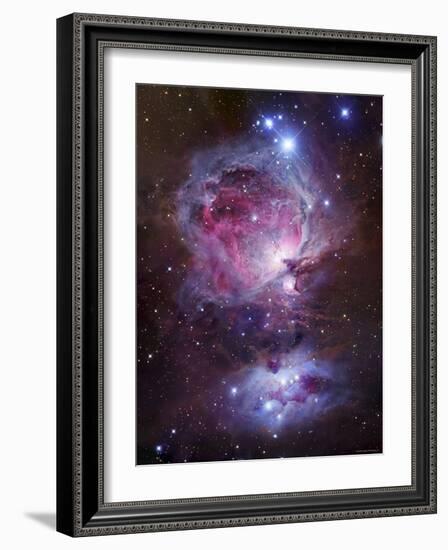 M42, the Orion Nebula (Top), and NGC 1977, a Reflection Nebula (Bottom)-Stocktrek Images-Framed Photographic Print