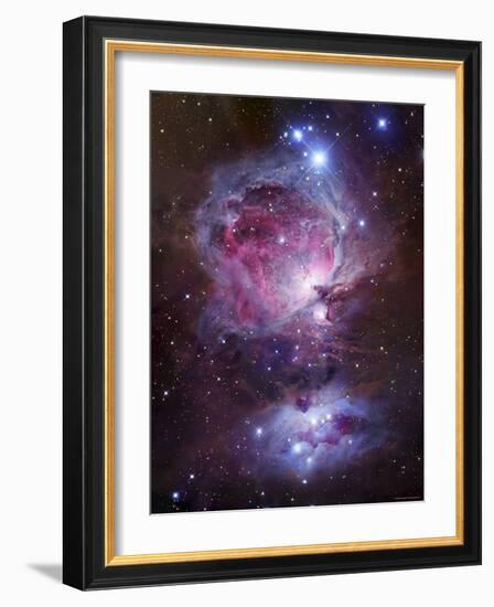 M42, the Orion Nebula (Top), and NGC 1977, a Reflection Nebula (Bottom)-Stocktrek Images-Framed Photographic Print