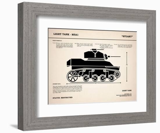 M5A1 Light Tank-Mark Rogan-Framed Premium Giclee Print