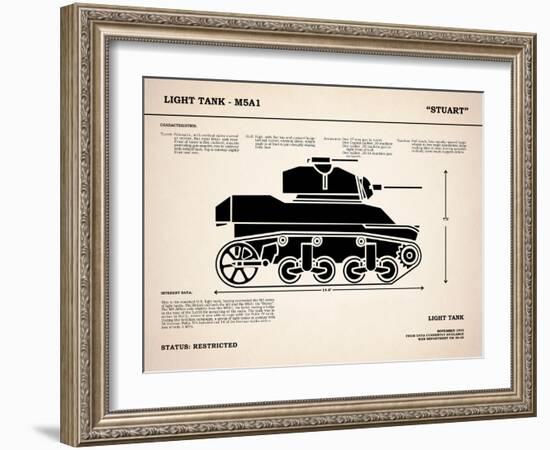 M5A1 Light Tank-Mark Rogan-Framed Art Print