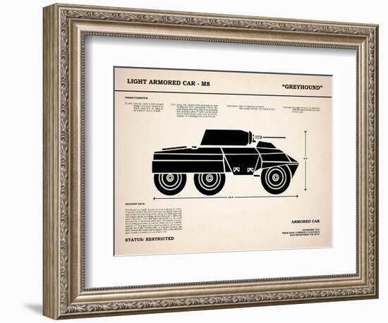 M8 Armored Car Greyhound-Mark Rogan-Framed Premium Giclee Print